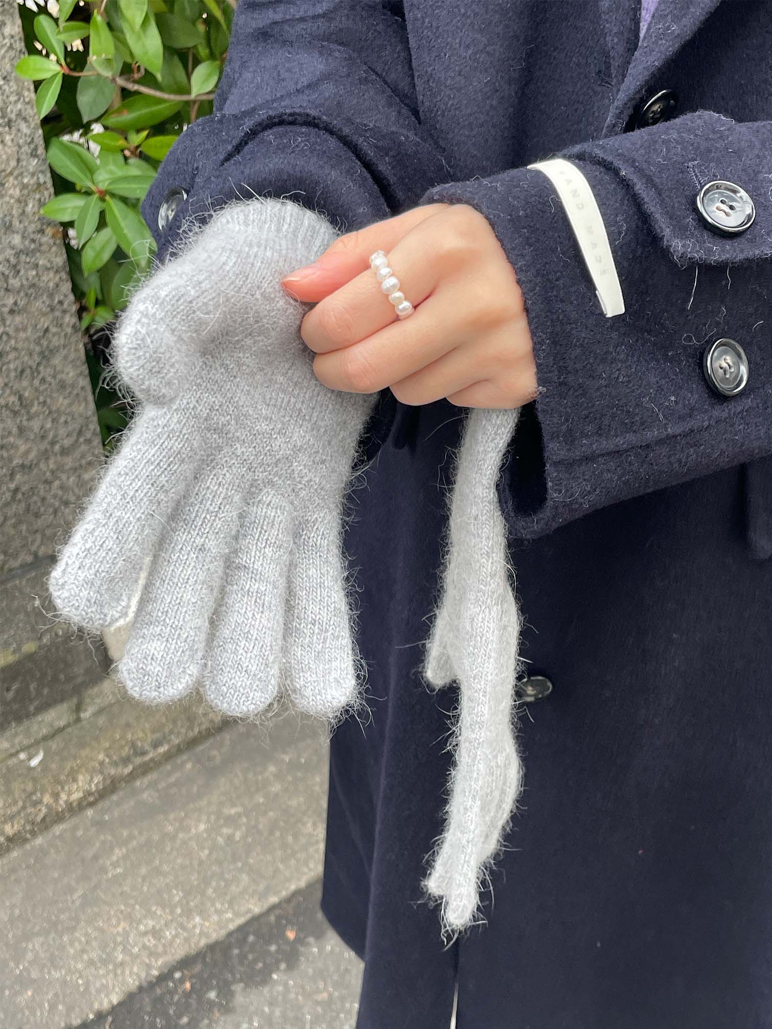 hand angora long gloves