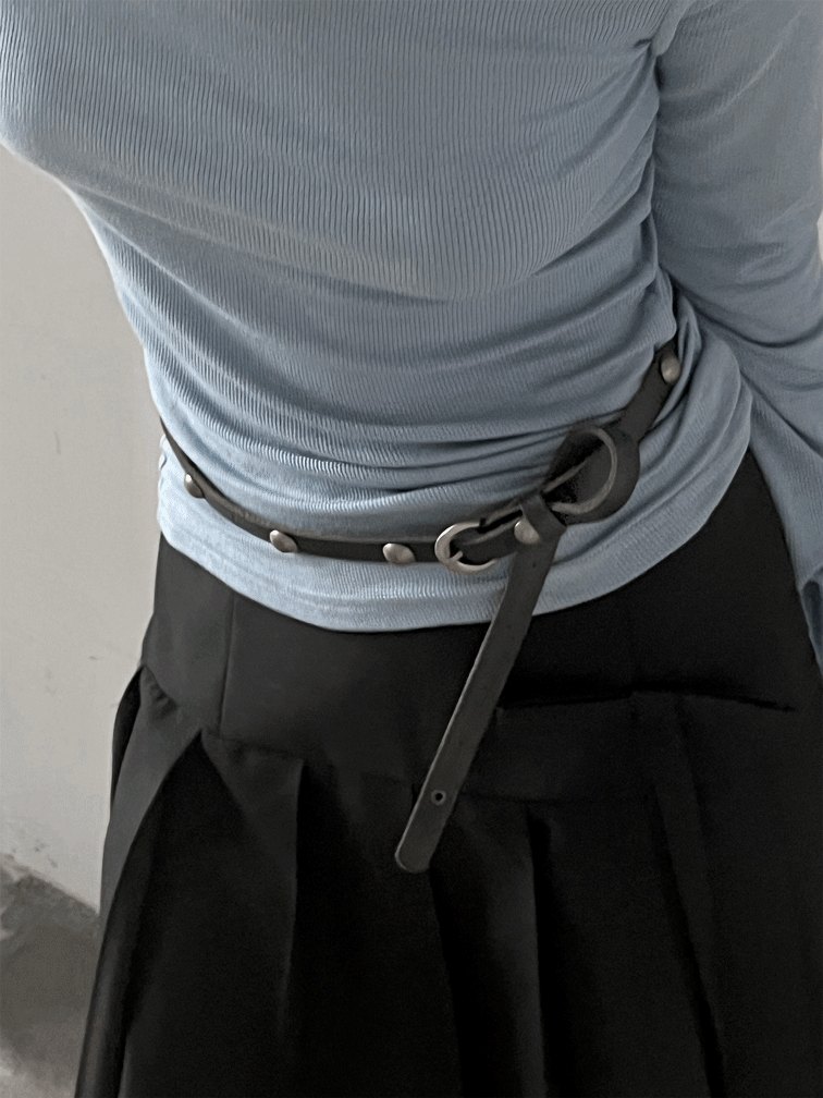 thin point leather belt