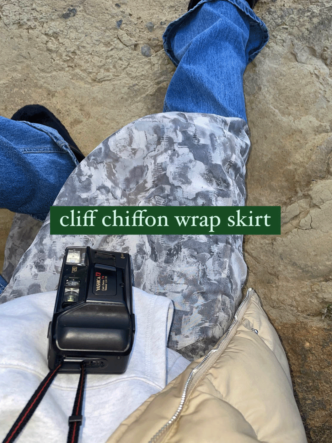 [9hope] cliff chiffon wrap skirt