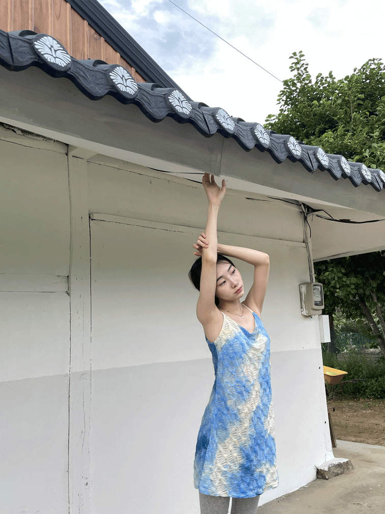 [9hope] rain-drop dress(ocean blue)