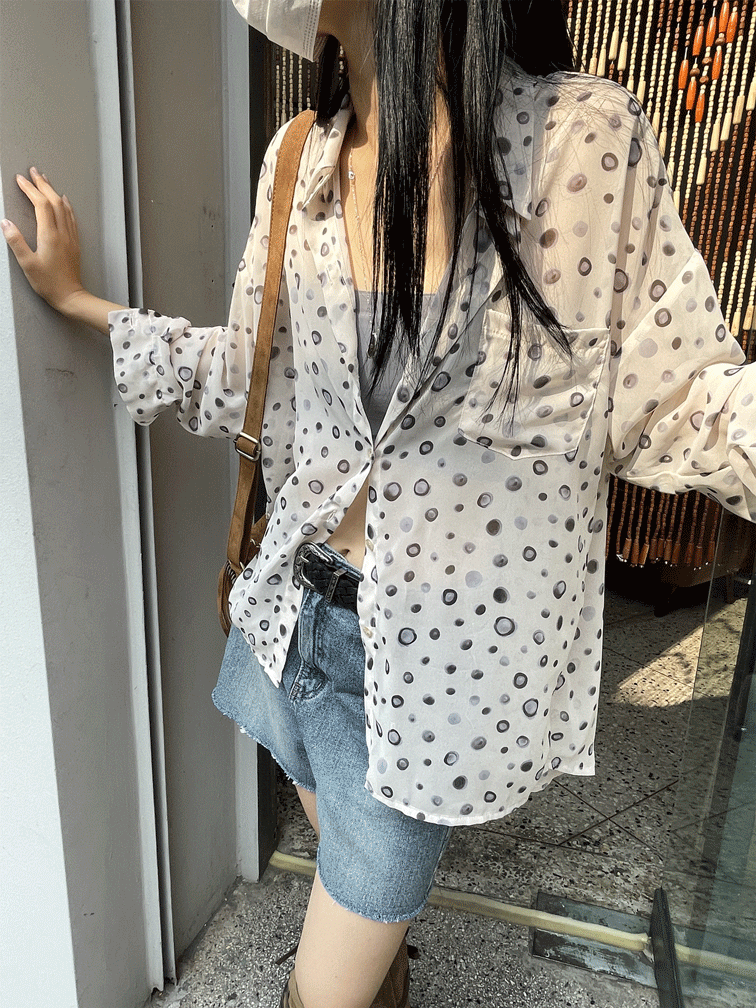 [9hope] fall in dot blouse(ivory)