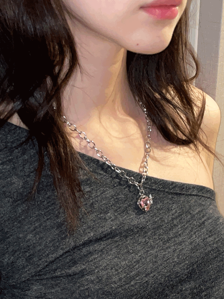 glittering heart necklace