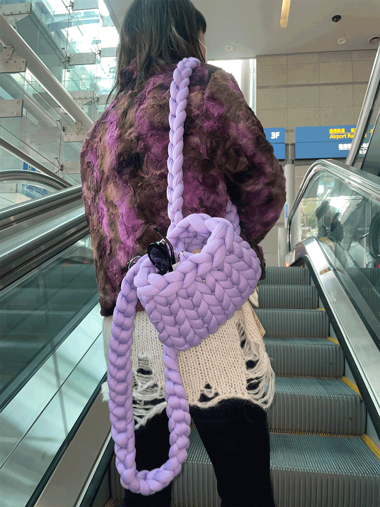 compact purple bag
