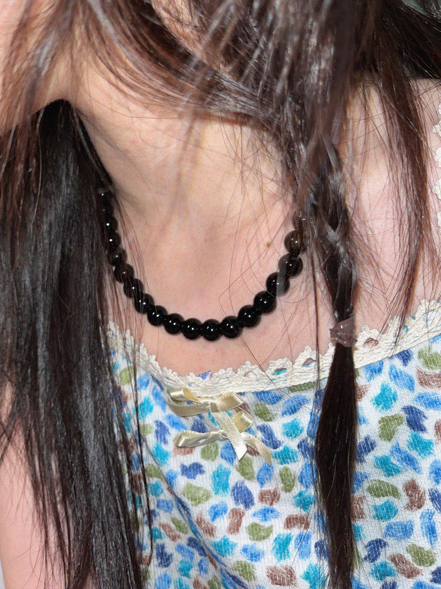 블랙 볼드 necklace (2size)
