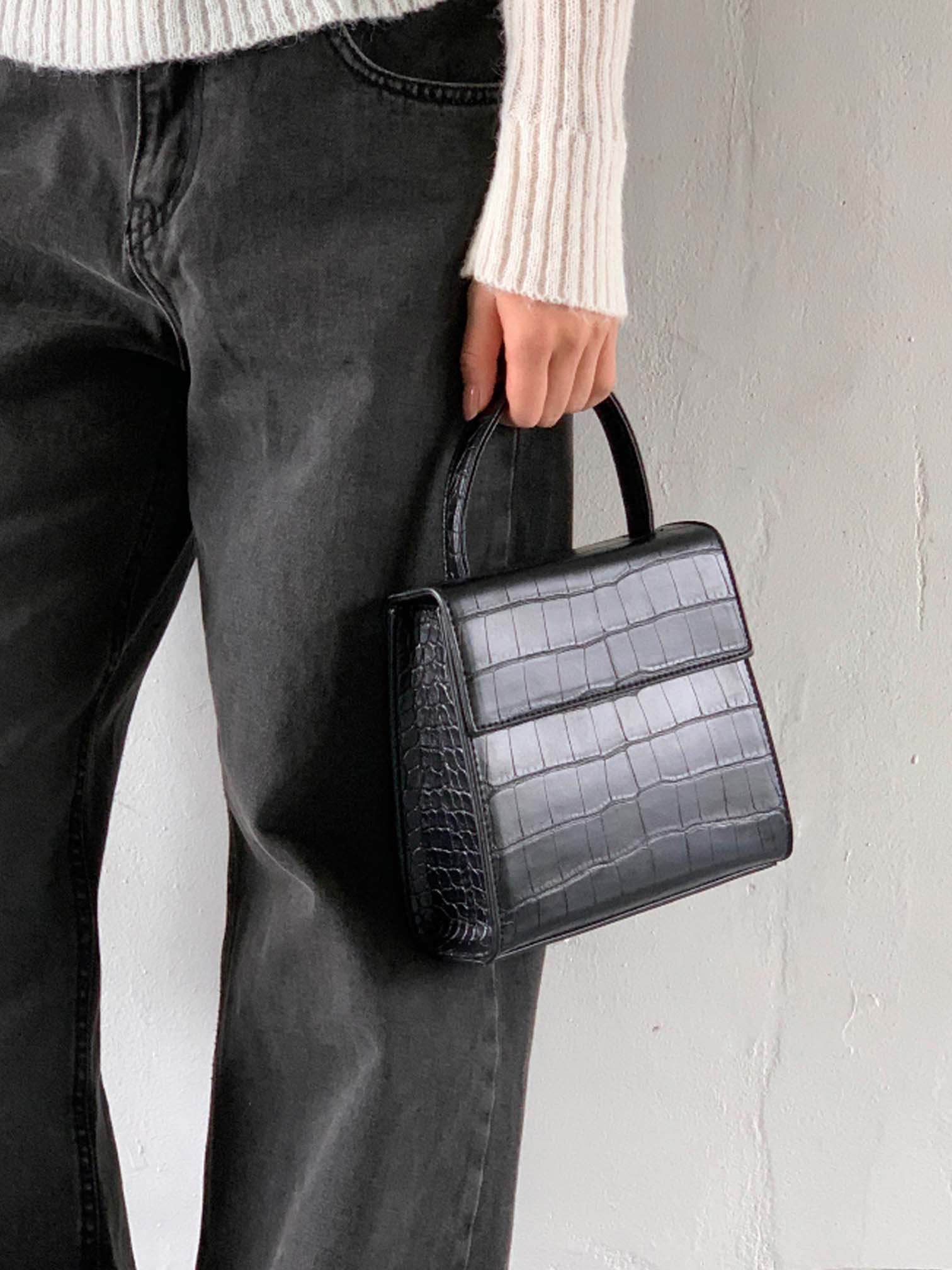 square leather bag